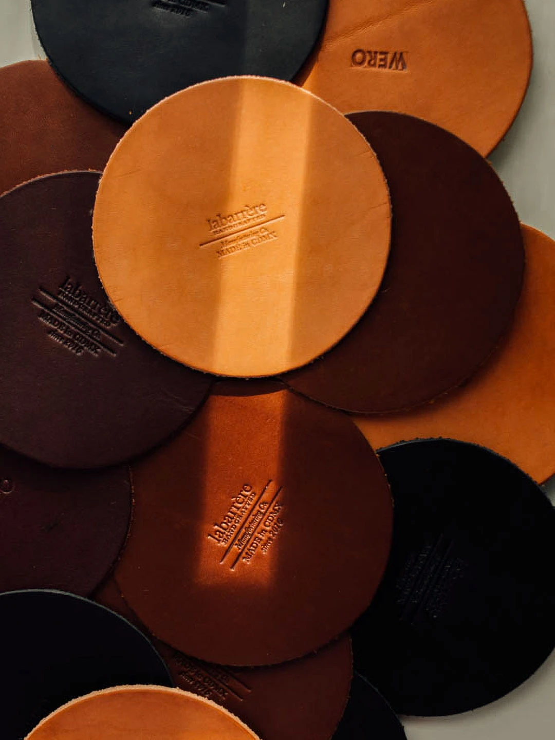 Leather coasters
