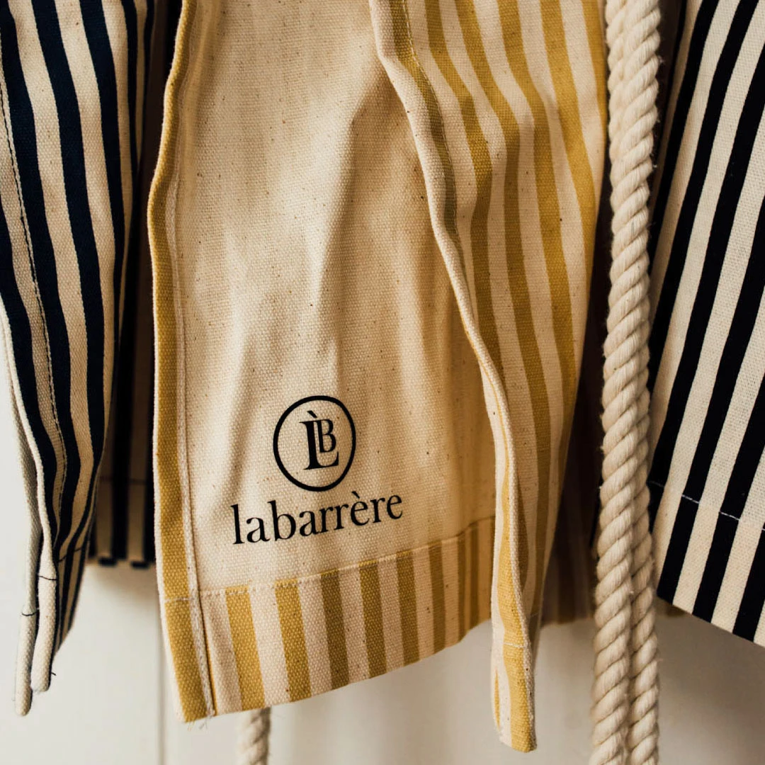 Striped aprons detail